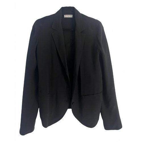 Pre-owned Balenciaga Silk Blazer In Black