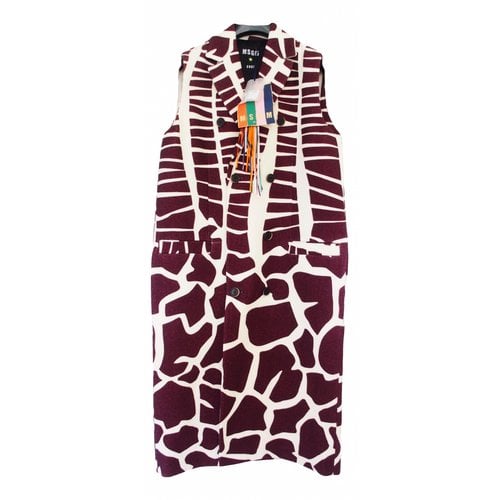 Pre-owned Msgm Wool Coat In Multicolour