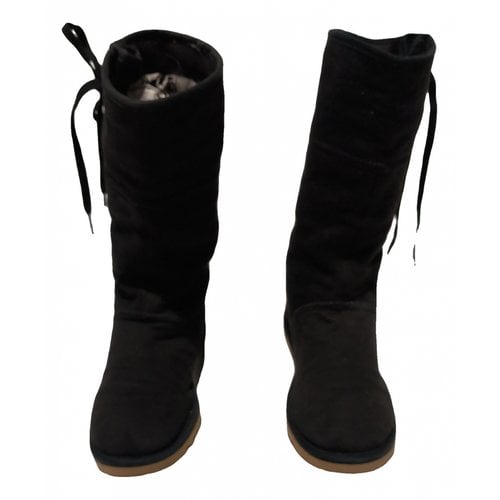 Pre-owned Ugg Cloth Ankle Boots In Black