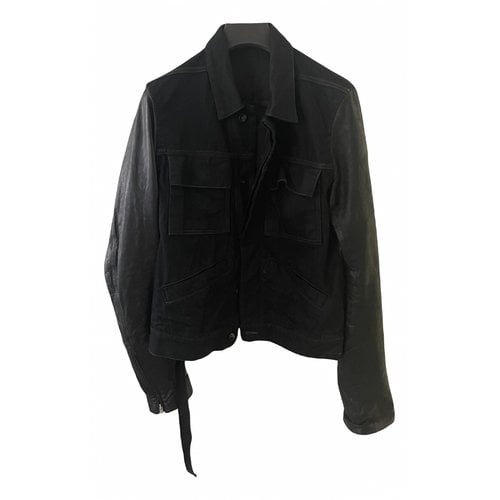 Pre-owned Rick Owens Drkshdw Leather Jacket In Black