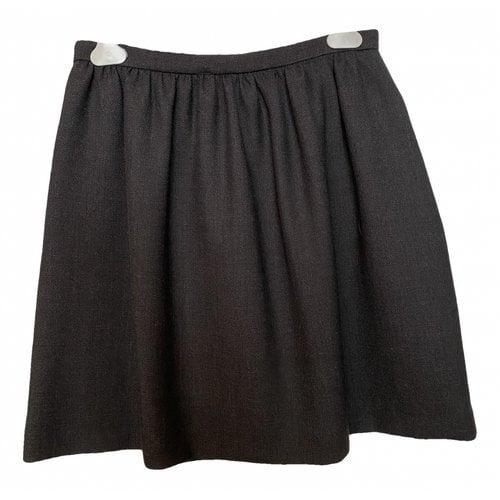 Pre-owned Tara Jarmon Wool Skirt In Black