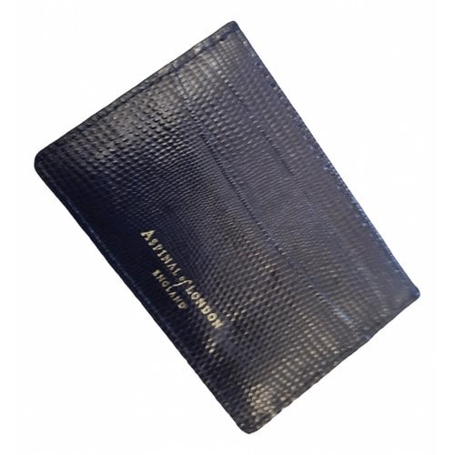 Pre-owned Aspinal Of London Leather Card Wallet In Blue