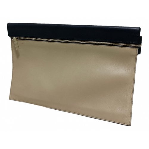 Pre-owned Victoria Beckham Leather Clutch Bag In Beige
