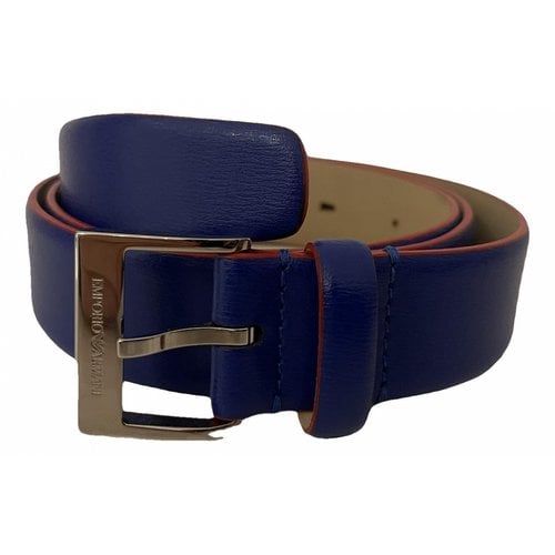 Pre-owned Emporio Armani Leather Belt In Blue