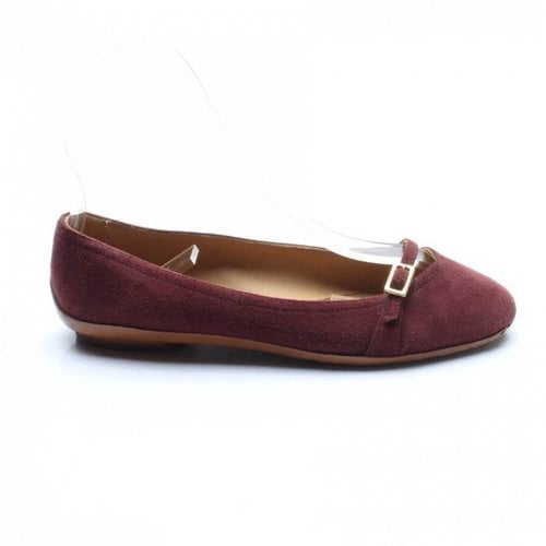 Pre-owned Ferragamo Leather Flats In Red
