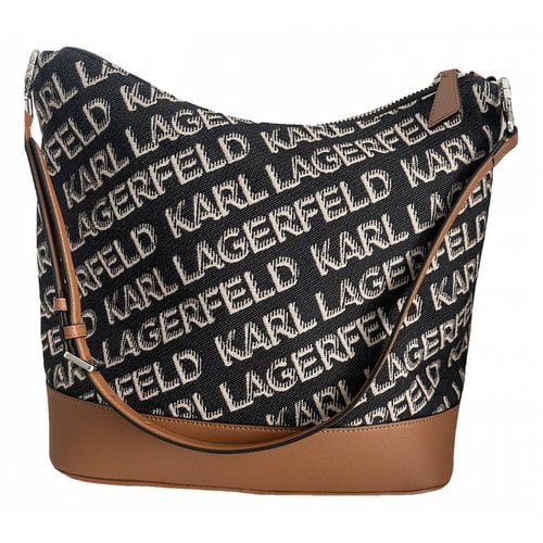 Pre-owned Karl Lagerfeld Cloth Handbag In Brown