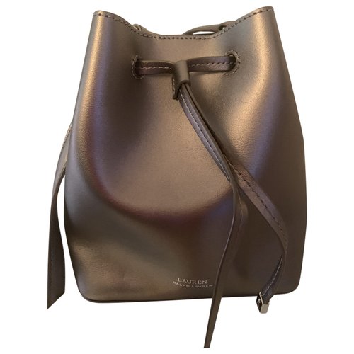 Pre-owned Lauren Ralph Lauren Leather Handbag In Silver