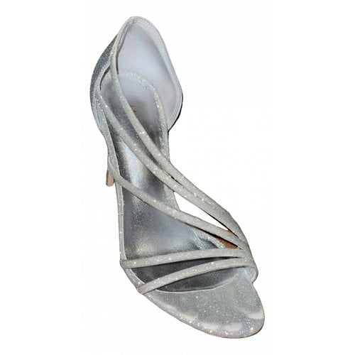 Pre-owned Le Silla Glitter Heels In Silver