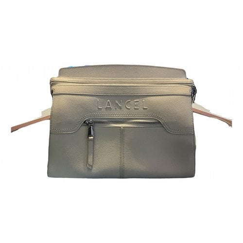 Pre-owned Lancel Leather Crossbody Bag In Beige