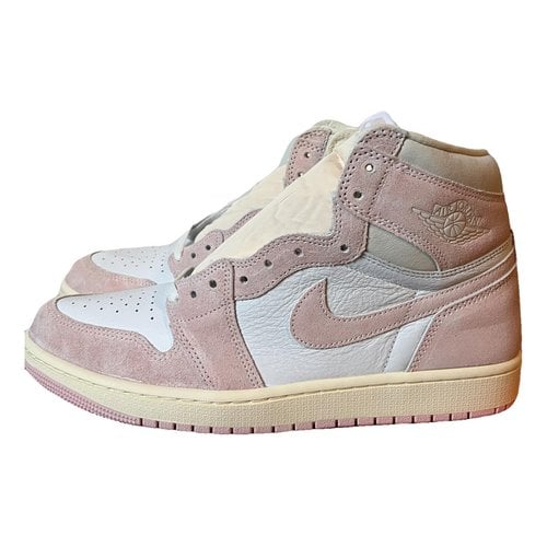 Pre-owned Jordan 1 Leather High Trainers In Pink