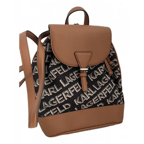 Pre-owned Karl Lagerfeld Cloth Backpack In Brown