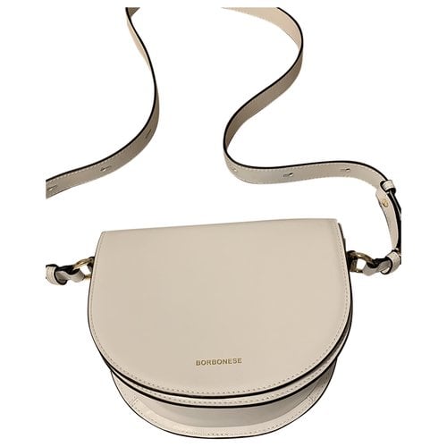Pre-owned Borbonese Leather Crossbody Bag In White