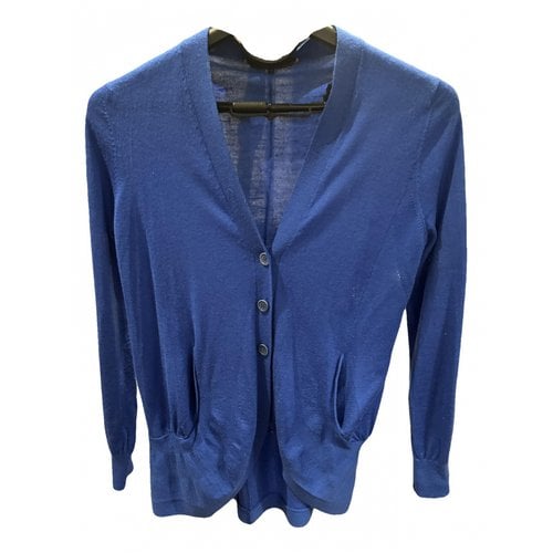 Pre-owned Bcbg Max Azria Wool Cardigan In Blue