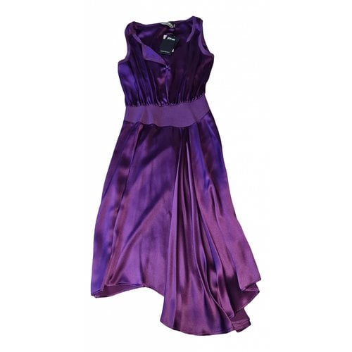 Pre-owned Saint Laurent Silk Mid-length Dress In Purple