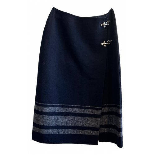 Pre-owned Celine Wool Mid-length Skirt In Blue