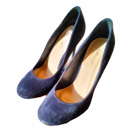 Pre-owned Mellow Yellow Leather Heels In Blue