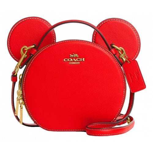 Pre-owned Coach Disney Collection Leather Crossbody Bag In Red