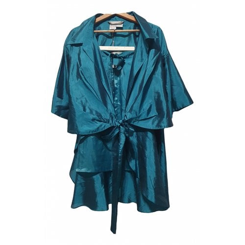 Pre-owned Max Mara Silk Skirt Suit In Turquoise