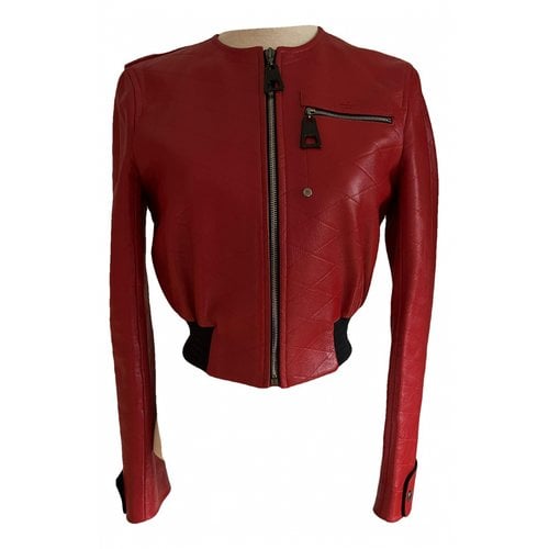 Pre-owned Louis Vuitton Leather Short Vest In Red