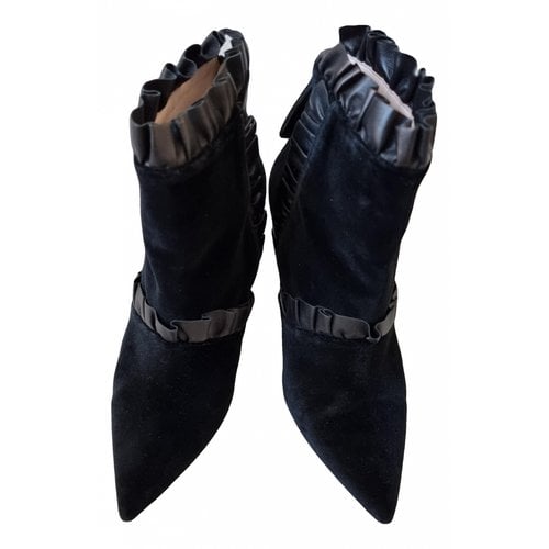 Pre-owned Christopher Kane Velvet Boots In Black