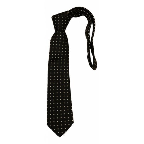Pre-owned Bottega Veneta Silk Tie In Black
