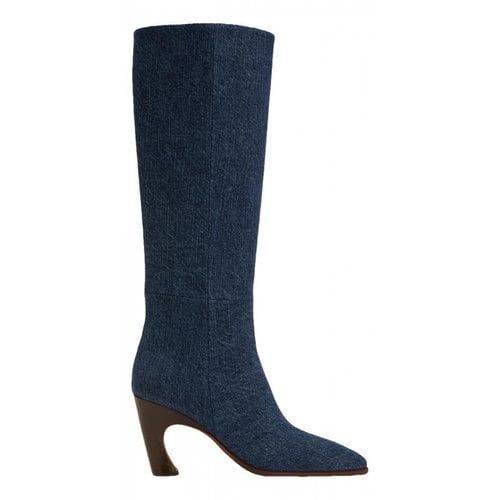 Pre-owned Chloé Cloth Boots In Blue