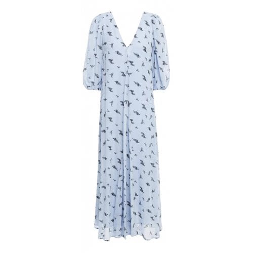 Pre-owned Ganni Mid-length Dress In Blue