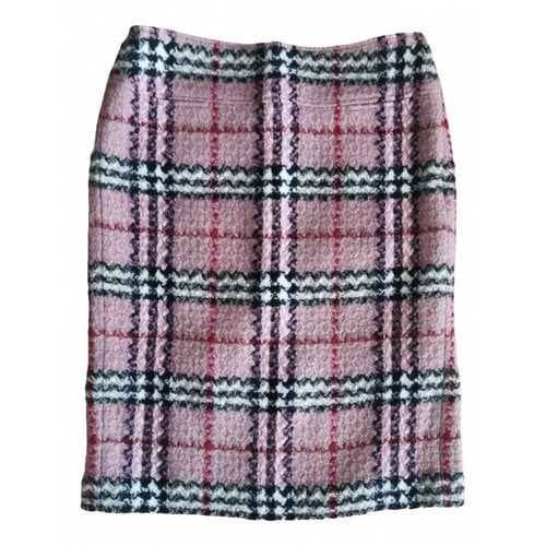 Pre-owned Burberry Wool Mid-length Skirt In Pink