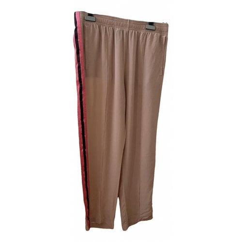 Pre-owned Gucci Silk Trousers In Pink