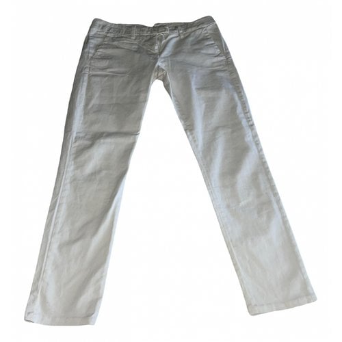 Pre-owned Dondup Straight Pants In White