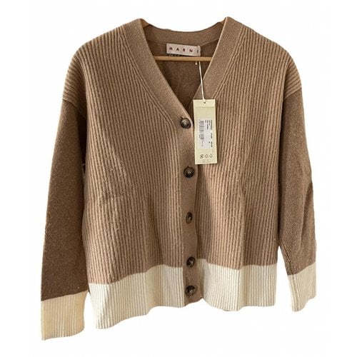 Pre-owned Marni Cashmere Cardigan In Beige