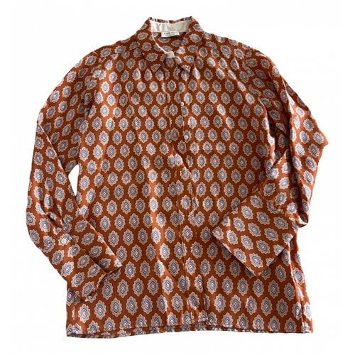 Pre-owned Sandro Silk Shirt In Orange