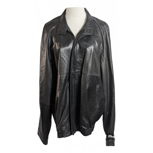 Pre-owned Bruno Magli Leather Jacket In Black