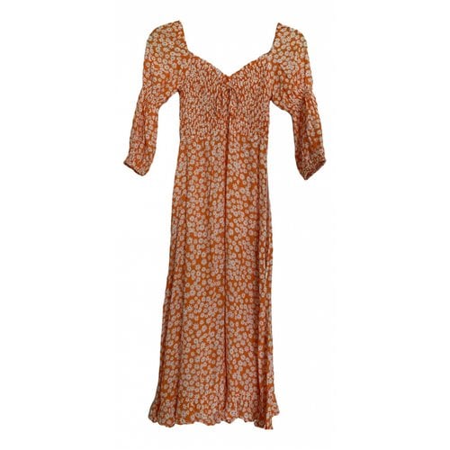 Pre-owned Faithfull The Brand Mid-length Dress In Orange