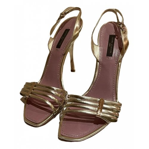 Pre-owned Louis Vuitton Leather Sandals In Gold