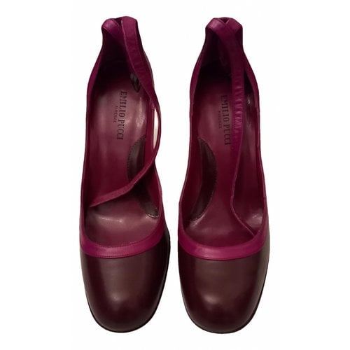 Pre-owned Emilio Pucci Leather Heels In Purple