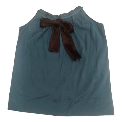 Pre-owned Diane Von Furstenberg Silk Camisole In Turquoise