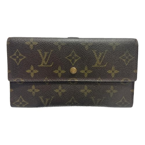 Pre-owned Louis Vuitton Patent Leather Card Wallet In Brown