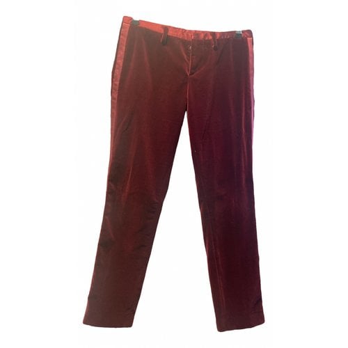 Pre-owned Dsquared2 Straight Pants In Burgundy