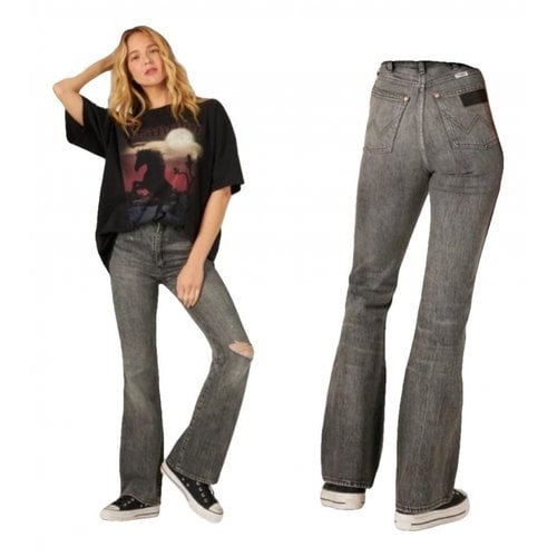 Pre-owned Wrangler Straight Jeans In Grey
