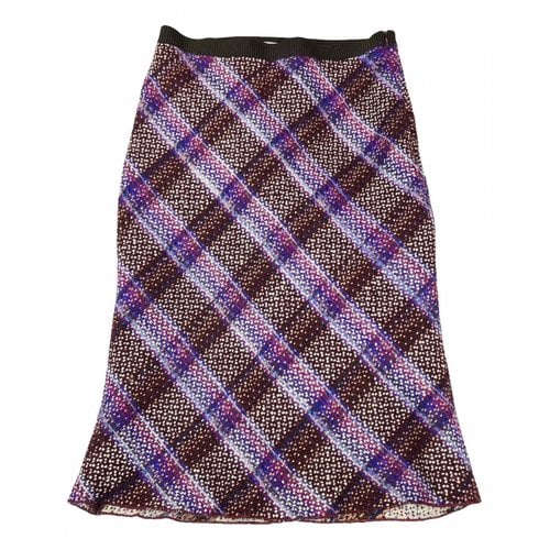Pre-owned Miu Miu Tweed Mid-length Skirt In Purple