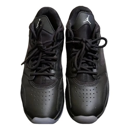 Pre-owned Jordan Leather High Trainers In Black