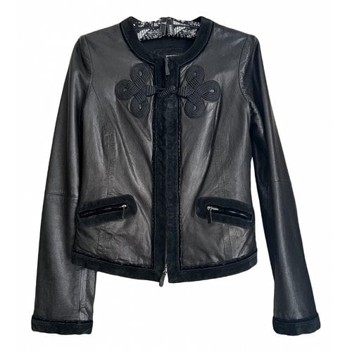 Pre-owned Emporio Armani Leather Jacket In Black