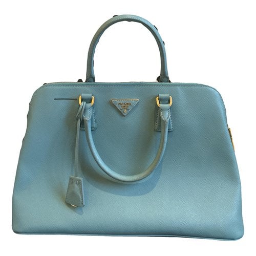 Pre-owned Prada Pyramid Leather Bag In Blue