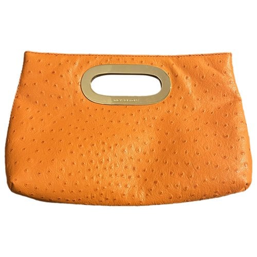 Pre-owned Michael Kors Jasmine Leather Clutch Bag In Orange