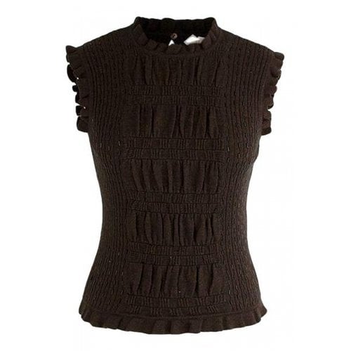 Pre-owned Valentino Wool Top In Brown