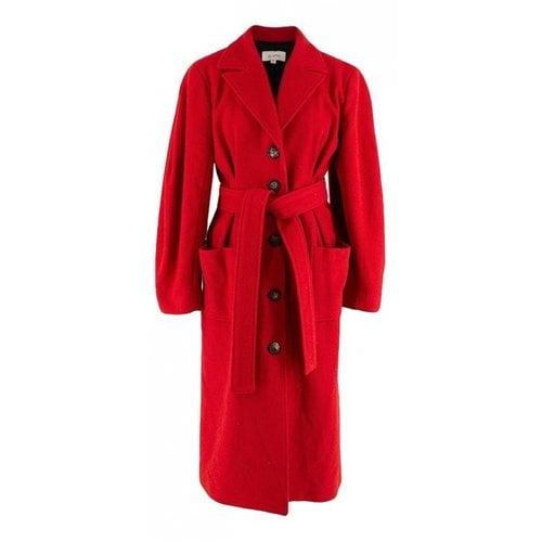 Pre-owned Isa Arfen Wool Coat In Red