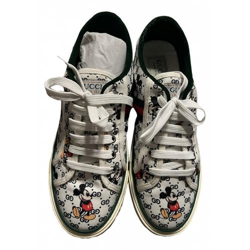 Pre-owned Gucci Tennis 1977 Cloth Trainers In Green