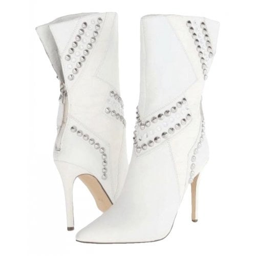 Pre-owned Guess Leather Heels In White