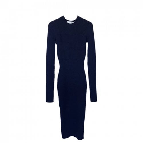 Pre-owned Victoria Beckham Wool Mid-length Dress In Navy